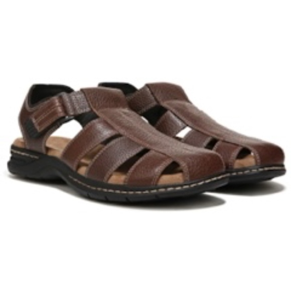 Scholl GABRIEL SANDAL Sandalo Uomo In Pelle Nera Con Memory Cushion – Fitting G (Taglia 44)